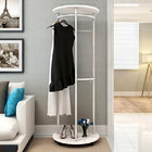 Contemporary High Gloss Wood & Steel Coat Stand with Wheels (White)