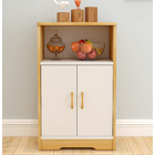 Utility Kitchen Storage Cabinet Display Shelf Buffet Sideboard (Oak & White)