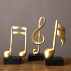 3-Piece Set Musical Sculpture Decor Music Notes Statue Ornament