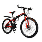 Dual Suspension Foldable 21 Speed Mountain Bike  (Red & Black Bicycle)