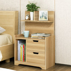Harmony Tall Bed Side Table with Chest of Drawers and Shelf (Oak)