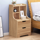 Twilight 2-Drawer Tall Bedside Table with Chest of Drawers and Shelves (Oak)