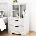 Twilight 2-Drawer Tall Bedside Table with Chest of Drawers and Shelves (White)