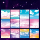 50 PCS Double-Sided Colorful Clouds Origami Paper Arts Crafts Set