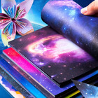 50 PCS Starry Night Double-Sided Galaxy Print Origami Paper Arts Crafts Set