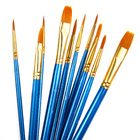 10PCS Paint Brush Set Artist Paintbrushes Kit (Blue)