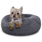 Cozy Plush Soft Fluffy Pet Bed Dog Cat Bed (Dark Grey, 40cm)