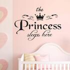 "The Princess Sleeps Here" Wall Stickers Girls Bedroom Decoration Vinyl Decal DIY Decor Mural Art