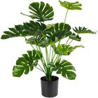 Pack of Two 18-Leaf Real Touch Artificial Monstera Plants Philodendron Trees In Pots