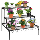 3-tier Metal Garden Plant Stand Shelf Display Rack Flower Pot Holder Storage Organizer