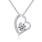 S925 Sterling Silver Eternal Heart Pendant CZ Diamond Necklace