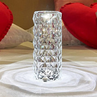 Rose Diamond Crystal LED Table Lamp Touch Sensor Night Light