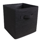 Foldable Storage Cube Basket Bin Collapsible Box Organizer (Black)