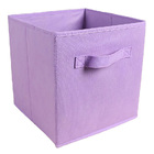 Foldable Storage Cube Basket Bin Collapsible Box Organizer (Purple)