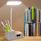 Ultra-Bright LED Eye-Protecting Night Light Desk Lamp with Pen Holder & Drawer (White)