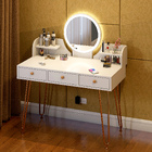 LED Luminous Goddess Large Dresser Vanity Table with Mirror and Storage Drawers 