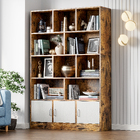 Alpha 10-Shelf 3-Door Wardrobe Cupboard Bookshelf Cabinet (Rustic Wood)