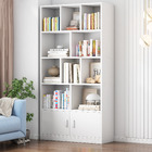 Omega10-Shelf 2-Door Wardrobe Cupboard Bookshelf Cabinet (White)