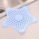 4 X Kitchen Sink Strainer Bathroom Drainer Shower Bath Drain Protector Silicone Waste Filter (Blue Star)