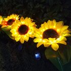 2 PCS Solar Powered Sunflower Lights Outdoor Garden Yard LED Lamp 