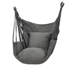 Comfortable Cotton Hammock Swing Chair with Padded Cushions (Grey)