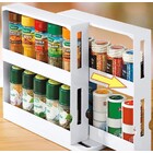 2-Tier Rotating Spice Storage Rack Seasoning Holder Kitchen Cabinet Shelf Organiser