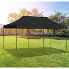 6m x 3m Large Outdoor Gazebo Tent Marquee (Black)