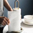 Steel Paper Towel Holder Toilet Paper Stand Kichen Bathroom Tissue Rack Organizer (Gold)