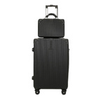 2-Piece Standard Cabin Carry-On Luggage Suitcase Set (Black)