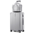 2-Piece Standard Cabin Carry-On Luggage Suitcase Set (Silver)