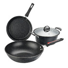 3-Piece Stone Non-Stick Pot Frying Pan Cookware Set