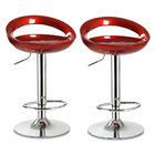 2 x Envy High Gloss Designer Bar Stools (Deep Red - Set of 2)