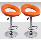 2 x  Royal Designer Bar Stools (Orange - Set of 2)