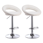 2 x  Royal Designer Bar Stools Moon Chairs (WHITE - Set of 2)