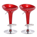 2 x  Ace High Gloss Designer Bar Stools (Red - Set of 2)