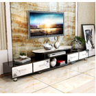 Luxe Large 4-Drawer Extendable TV Cabinet (High Gloss White & Black)