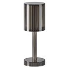 Gatsby Crystal Cylinder LED Table Lamp Cordless Touch Sensor Night Light - Smoked