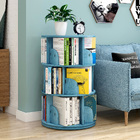 Sanctuary 360-degree Rotating 3 Tier Display Shelf Bookcase Organiser (Blue)