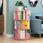 Sanctuary 360-degree Rotating 3 Tier Display Shelf Bookcase Organiser (Pink)