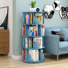 Sanctuary 360-degree Rotating 4 Tier Display Shelf Bookcase Organiser (Blue)