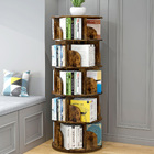 Sanctuary 360-degree Rotating 5 Tier Display Shelf Bookcase Organiser (Rustic Wood)