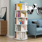 Sanctuary 360-degree Rotating 5 Tier Display Shelf Bookcase Organiser (White)