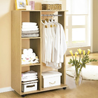 Varossa Wardrobe Shelf Closet Cupboard with Hanging Rack (Oak)