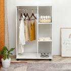 Varossa Wardrobe Shelf Closet Cupboard with Hanging Rack (WHITE)