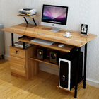 120cm High Gloss Computer Desk with Drawers and Shelves (Oak)