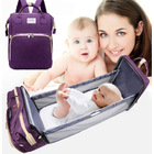 2-in-1 Nappy Bag with Baby Change Bed (Purple)