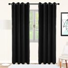 2 X Blackout 3 Layers Eyelet Curtain Drapes- Black