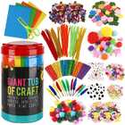 1200PCS+ Giant Tub DIY Material Kit Kids Crafts Art Supplies Jar