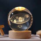 3D Galaxy Crystal Ball LED Night Light Lamp Solar System Planets Globe Glass Ornament