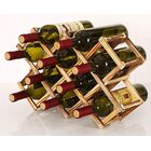 Wooden Wine Rack 10 Bottle Organiser Folding Holder Bar Display Shelf 